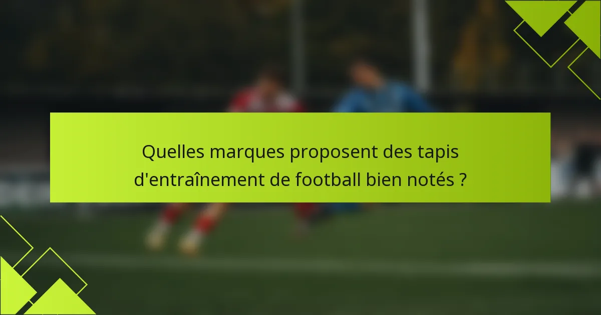 Quelles marques proposent des tapis d'entraînement de football bien notés ?
